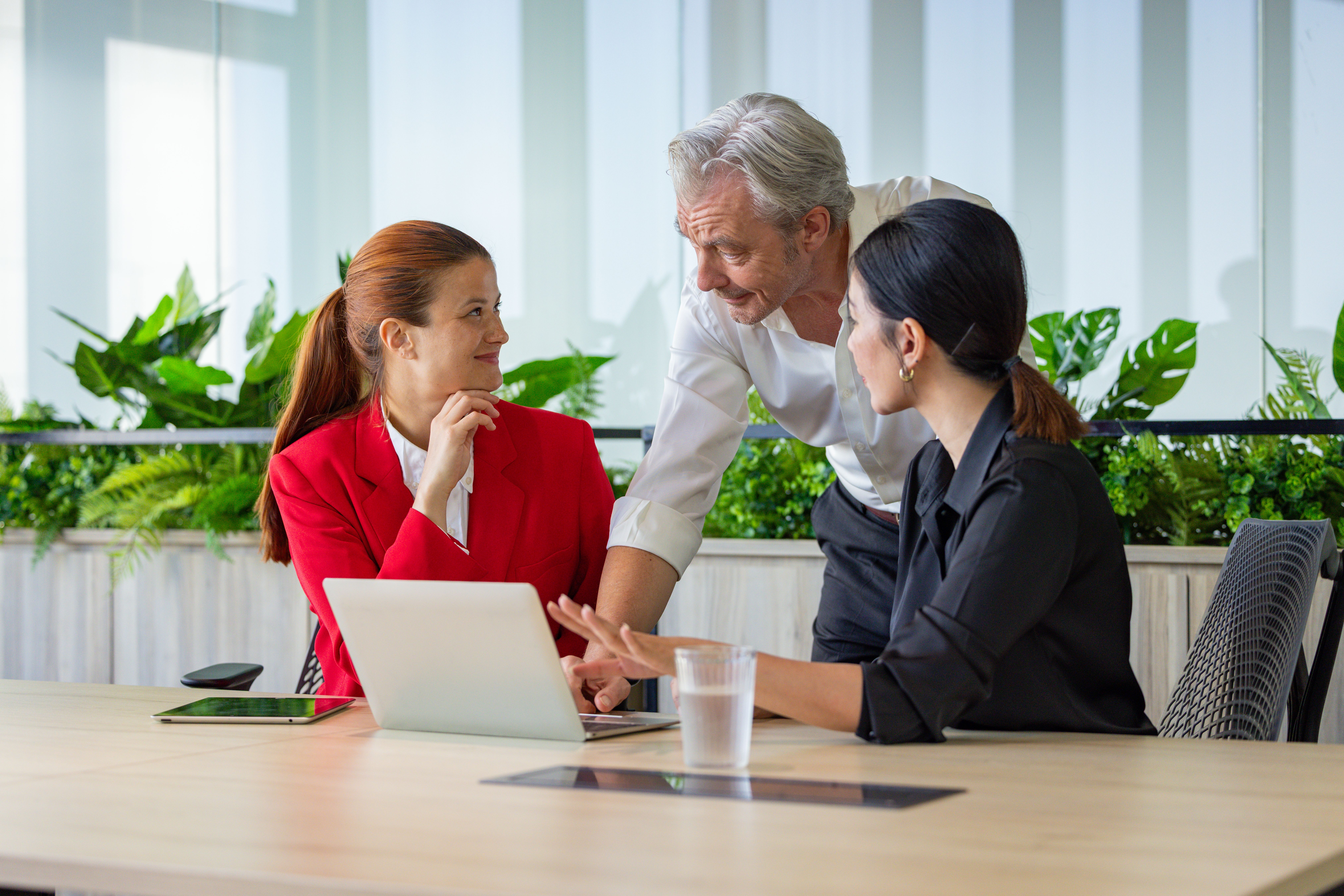 Team discussion focused on innovative ways to generate leads through client engagement.